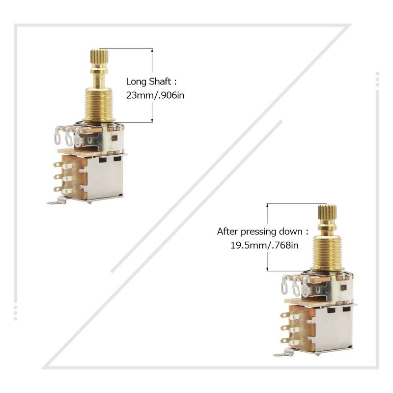 FLEOR 2pcs A250K Push Push Guitar Pots Audio Taper Potentiometers Long Copper Split Shaft - Image 5